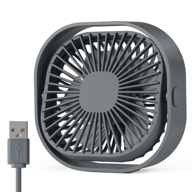 benpen USB Tischventilator Leise Klein,360° Mini Ventilator Grow,Small Table Fan Mit 3 Stufe,BüRo Ventilator,keiner USB Lüfter pflanzen ventilator Schreibtisch Schlafzimmer Zuhause im Freien PC Grey