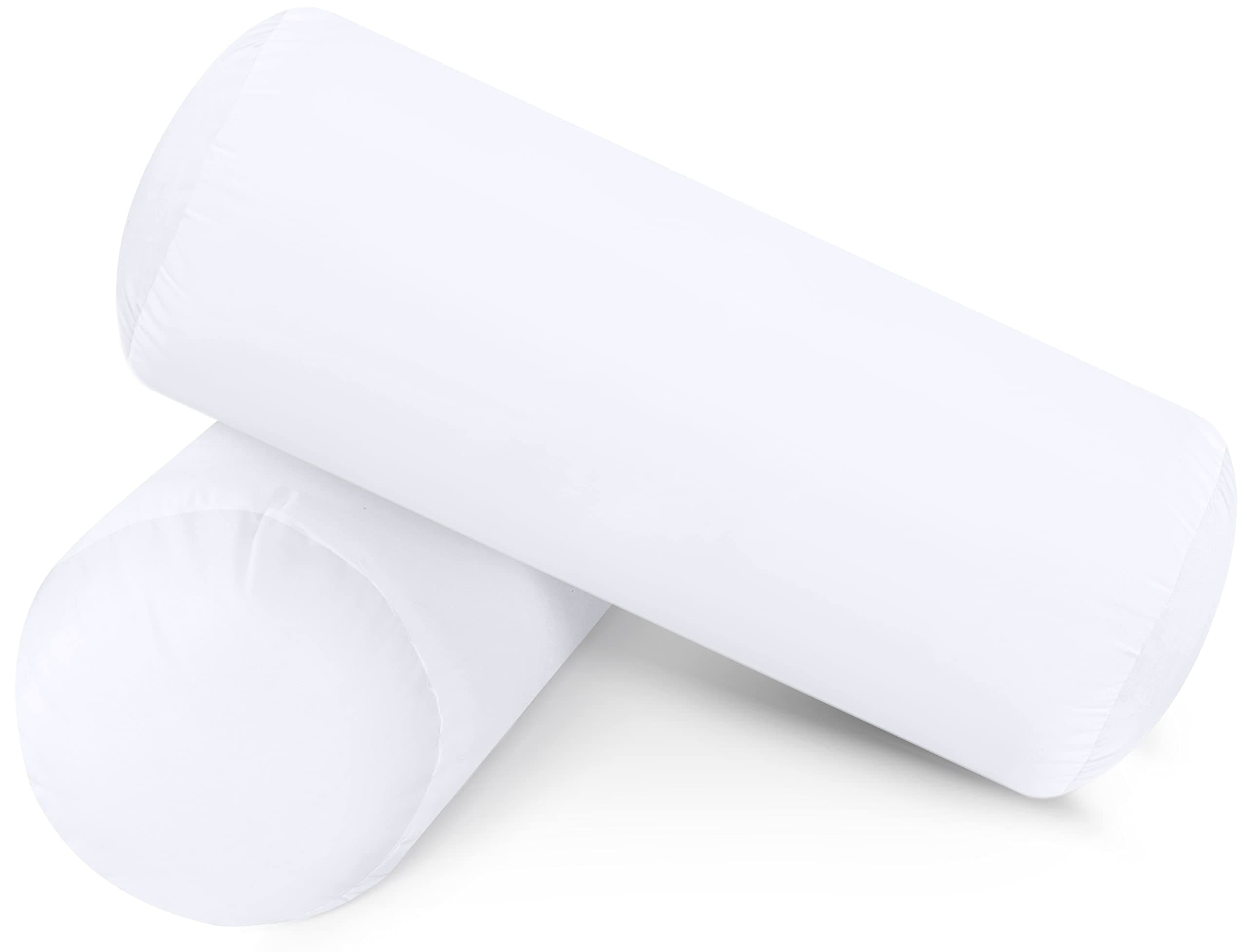 Utopia Bedding Nackenrolle 2er Set, 15x40 cm Kissenrolle Knierolle Zierkissen Sofakissen (Weiß) 15x40 cm Weiß 2