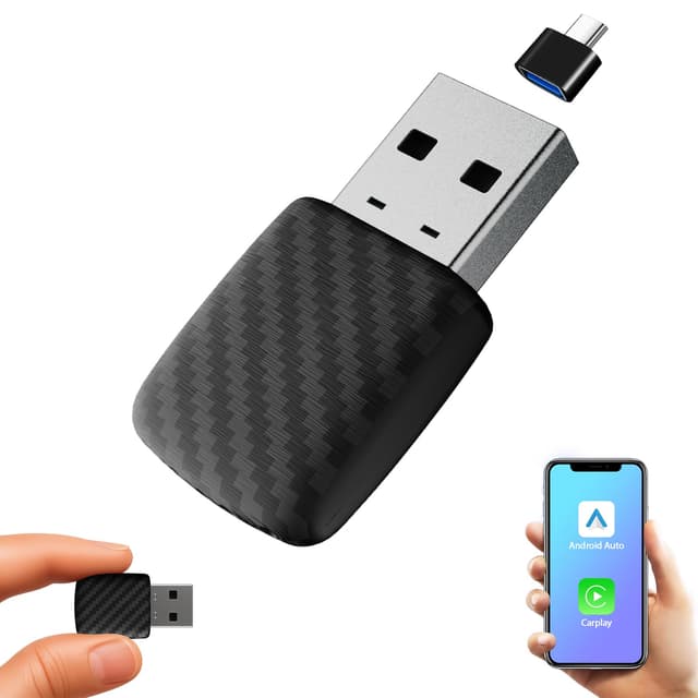 【Wireless Upgrade】 Sunweyer S28 Mini USB Wireless CarPlay & Android Auto Adapter - Plug & Play - Für Fahrzeuge mit originaler Wired CarPlay-Funktion - Intelligenter Auto-Adapter