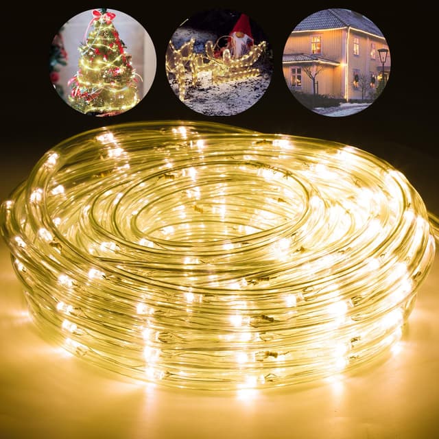 Cecaylie LED Lichterschlauch Außen Innen, 40M 960 LEDs Warmweiß Lichtschlauch mit Timer und 8 Modi Wasserdicht Lichterkette Außen und Innen, für Party Hochzeit Weihnachts Deko 40m Warmweiß