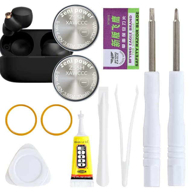 2 Stück Z55H-Akku, 2025 Neuer Upgrade-Ersatz für WF-1000XM4 WF-1000XM3 WF-SP900 WF-H800 WF-SP700N WF-XB700 WF-C700N WF-C500 WI-SP600N WI-C600N mit Klebewerkzeug 3,85 V 70 mAh (Z55H) 2*Z55H
