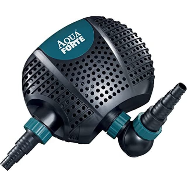 AquaForte O-Plus 6.500 Niederspannungs-Filterpumpe (12 Volt), 50 Watt, Maximale Fördermenge 6.5 m3 pro Stunde, maximale Förderhöhe 4 Meter, Ideal für Schwimmteiche, Schwarz
