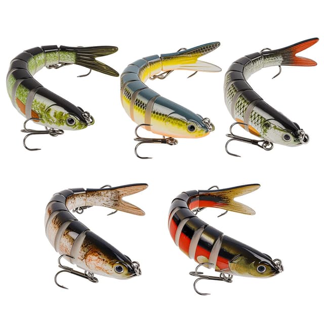 5 Stück Hecht Köder,Wobbler Hecht, Angelköder Lebensechter Kunstköder für Zander, Barsch, SOARFLY Forellen, Süßwasser, Salzwasser Raubfisch Köder, Familien-Angelausrüstung, Angeln Geschenk