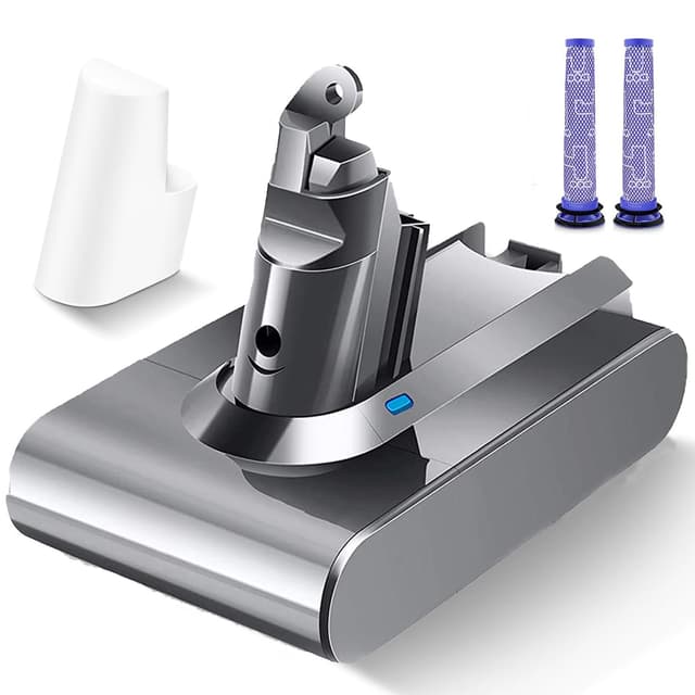 Upgraded 6000mAh V6 Ersatzakku für Dyson V6 Akku DC58 DC62 DC59 DC61 Animal DC72 DC74 DC58 DC62 DC59 DC61 SV03 SV05 SV06 SV07 SV09 Handstaubsauger + 2Pcs Filters V6 6000mAh Akku