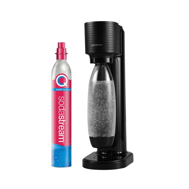 SodaStream Wassersprudler GAIA mit CO2-Zylinder | inkl. 1x 1L FUSE Kunststoffflasche (spülmaschinengeeignet) | Farbe: Schwarz Standard Pack