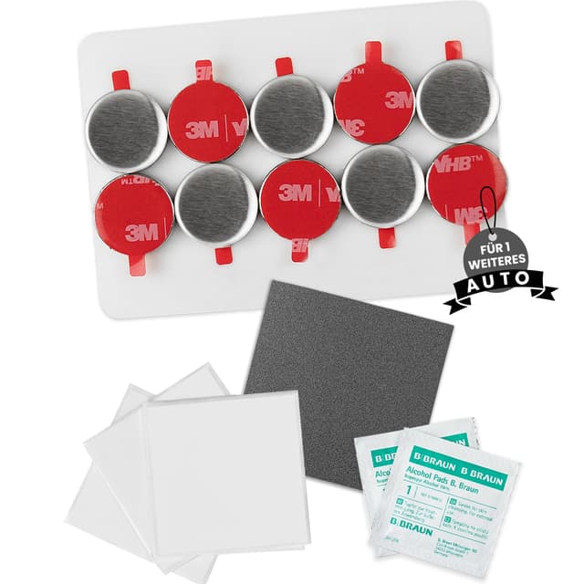 IVALITY® Magnetischer Kennzeichen-Halter Erweiterungs-Set - Rahmenloser Magnet-Halter für 1x Wechselkennzeichen - Nummernschild-Halterung Auto-Zubehör… Erweiterung Wechselkennzeichen