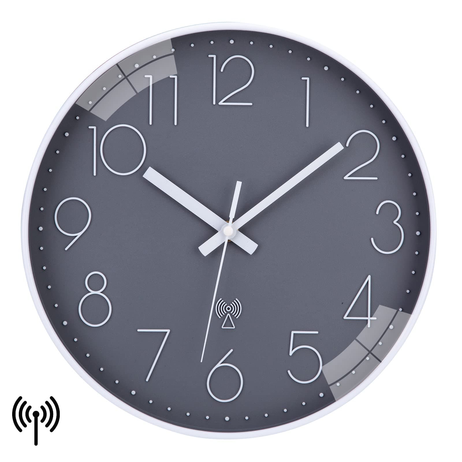 NESIFEE Funkuhr Wanduhr Ohne Tickgeräusche Wanduhr Lautlos Gut lesbar uhr Wand für Küchenuhr Wohnzimmer funkwanduhr groß 30 cm wohnzimmeruhr funkuhr wanduhr moderne wanduhren funkuhr leise ohne ticken Weiß