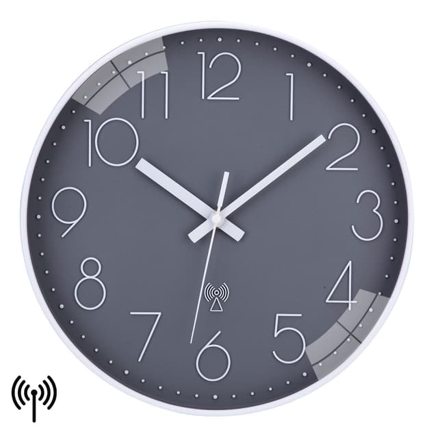 NESIFEE Funkuhr Wanduhr Ohne Tickgeräusche Wanduhr Lautlos Gut lesbar uhr Wand für Küchenuhr Wohnzimmer funkwanduhr groß 30 cm wohnzimmeruhr funkuhr wanduhr moderne wanduhren funkuhr leise ohne ticken Weiß