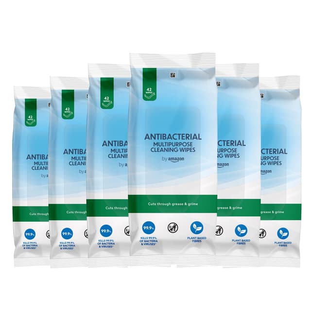 by Amazon Antibakterielle Multifunktions Reinigungstuch, frisch, 6 x 42 Tücher frisch 42 stück (6er Pack)