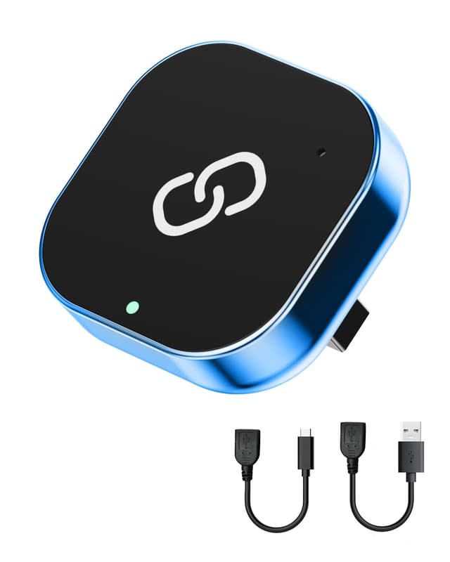 Spedal CarPlay Wireless Adapter, Mini Stabiler Kabelloses CarPlay Adapter mit USB C/A Kabel, Plug und Play, kompatibel mit iPhone iOS 10+ & Autos mit Wired CarPlay (Blau)