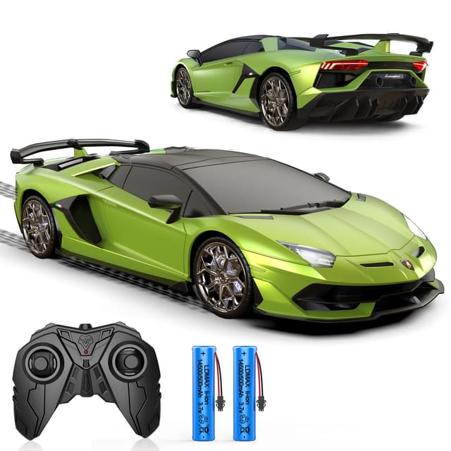 AEROQUEST 1:16 Lamborghini Ferngesteuertes Auto,2.4GHz Offiziell Lizenziertes Lamborghini RC Autos mit Fernbedienung & Scheinwerfer für Jungen Mädchen Geburtstagsgeschenke,Grün