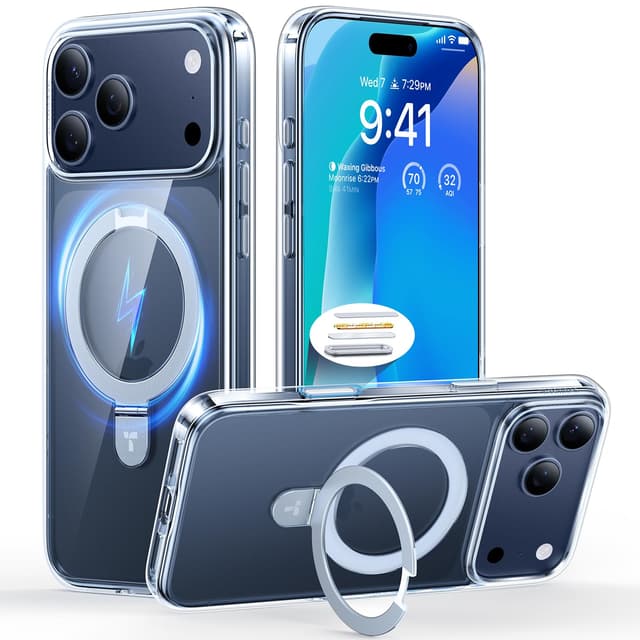 TORRAS Ostand Q1 Guardian für iPhone 17 Pro Max Hülle für MagSafe (Zertifizierte Militärschutz & Stabilster Ständer & Nr.1 Magnetkraft) Handyhülle iPhone 17 Pro Max Case All-in-One Transparent iPhone 17 Pro Max Transparent