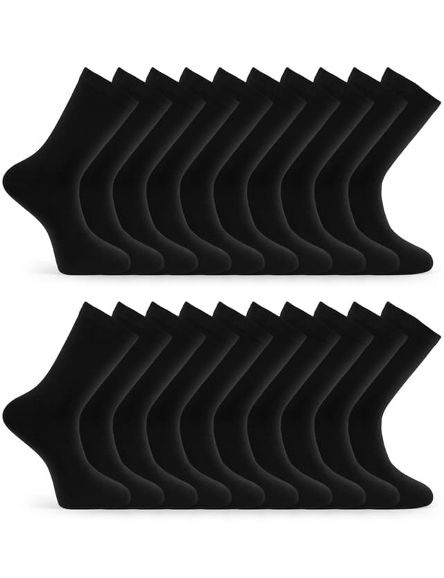 Basic Treasure 20 Paar Socken Herren, Baumwollsocken Schwarz oder Blau, Atmungsaktive Herrensocken