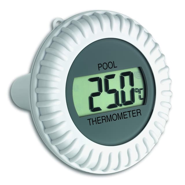 TFA Dostmann Poolsender mit Display, 30.3199.IT, für TFA Funkstationen 30.3060 | 30.3039 | 30.3053, für Teiche Schwimmbäder und Pools, weiß/grau