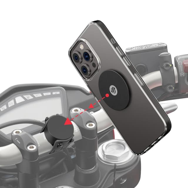 Shapeheart - Magnetische Motorrad handyhalterung mit extradünner, Selbstklebender Metallplatt, absorbiert Vibrationen. Handyhalterung für Motorrad, Roller, Lenker und Rückspiegel