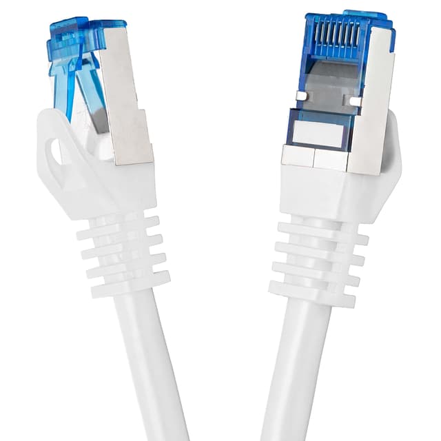 BIGtec 10m CAT.7 Patchkabel Netzwerkkabel Gigabit Patch DSL LAN Ethernet Kabel weiß Kupferkabel doppelt geschirmt (RJ45 Stecker Cat-7 S/FTP PIMF) CAT.7 Patchkabel 10m weiß