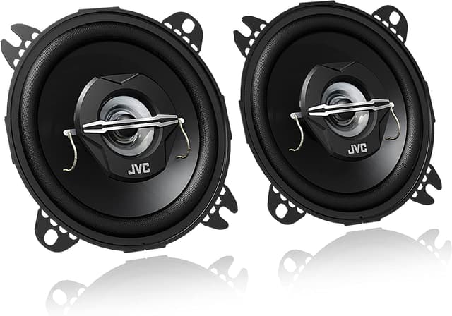 JVC CS-J420X 10 cm 2-Wege-Koaxial-Lautsprecher, 2 Stück, Schwarz 10 cm Single