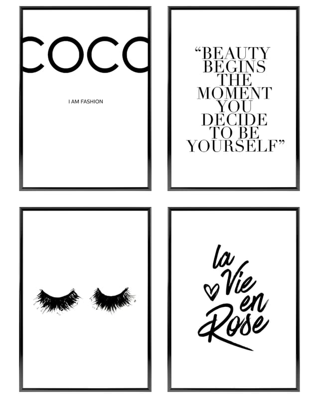 Heimlich – Poster-Set – 4 Stück A4 / 21 x 30 cm – Premium-Poster – ungerahmte Drucke – moderner Stil – Coco Kokosnuss 4er-Pack - A4
