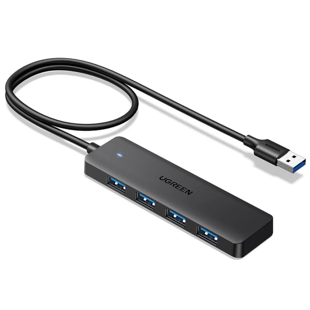 UGREEN 4-Port USB 3.0 Hub Mit 60cm Kabel, Verteiler 5Gbps Mehrfachstecker für MacBook, iMac, Surface, Dell, Thinkpad, Stick, Mobile HDD, Desktop PC und Mehr
