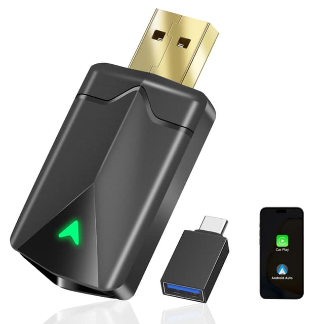 ZOUHOE Carplay Wireless Adapter – Android Auto Wireless Adapter, 5,8-GHz-WLAN, Plug & Play, Mini & Stabil, iOS 10+/Android 10+, Schnelle Auto-Verbindung für Fahrzeuge ab Baujahr 2016. (1 Stück)