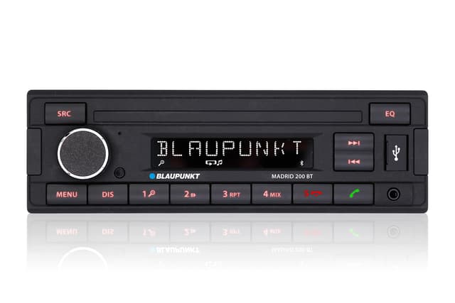 Blaupunkt Madrid 200 BT | Bluetooth, RDS Tuner, Freisprecheinrichtung, USB, Aux-In, 1-DIN, schwarz Single