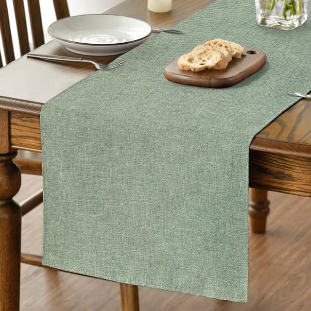 Artoid Mode Salbei Grün Herbst Tischläufer, Saisonnal Abwaschbar Küche Esstisch Tisch Dekoration Drinnen Urlaub Party Dekor 40x140 cm 40 x 140 cm Salbei Grün