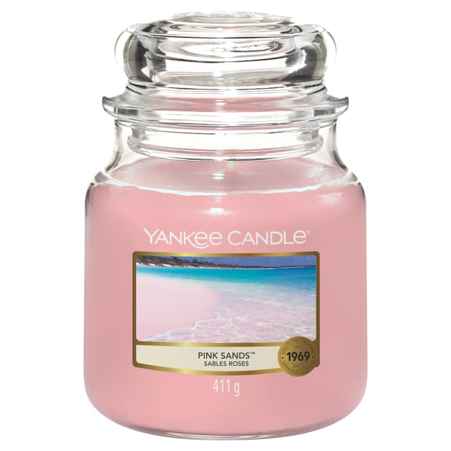 Yankee Candle Duftkerze im Glas (mittelgroß) | Pink Sands | Brenndauer bis zu 75 Stunden