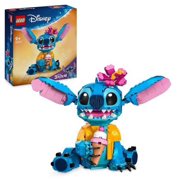 LEGO ǀ Disney Stitch, BAU- und Spielset für Kinder, Figur mit Eiswaffel, Spielzeug, kreatives Set zum Bauen, Geschenk für Mädchen, Jungen und alle Fans der Kinoerfolgs Lilo & Stitch 43249 Single