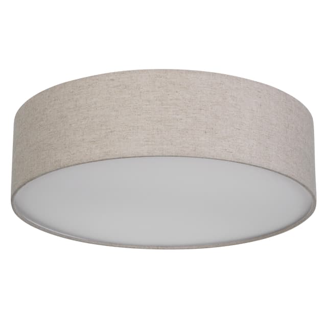 REV Deckenlampe LED - Deckenleuchte rund 40cm mit Stoff-Lampenschirm im Vintage-Look – ideal für Schlafzimmer & Wohnzimmer, taupe Taupe Ø 40 cm