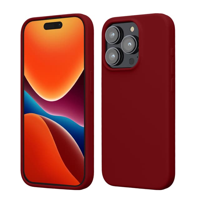 kwmobile Handyhülle für iPhone 15 Pro Hülle, für iPhone 15 Pro Case - Hülle Silikon - kabelloses Laden - Rhabarber Rot iPhone 15 Pro Rhabarber Rot