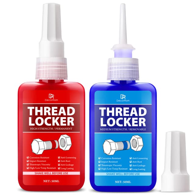 Schraubensicherung 50+50ml - Mittleres und Hochfestes abnehmbares Schraubensicherungsmittel für Schrauben, Bolzen & Befestigungen, Anaerobe Aushärtung - Verhindert Lockerungen und Leckagen