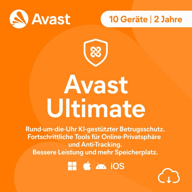 Avast Ultimate 2025 | 10 Geräte | 2 Jahre | Aktivierungscode per Email 24 Monate 10 Geräte