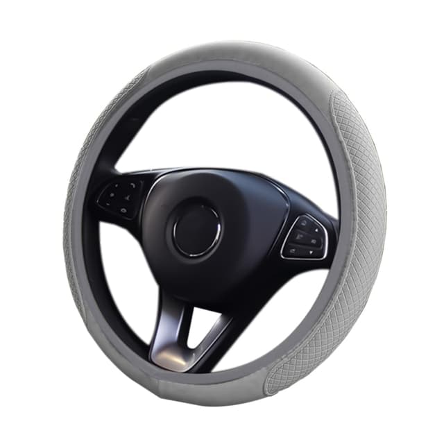 CGEAMDY Auto Lenkrad Abdeckung, Universal 38 cm Microfiber Lenkradhülle, Anti Rutsch Atmungsaktiv Lenkradabdeckung, Geruch frei Lenkradbezug Lenkradschoner(Grau)