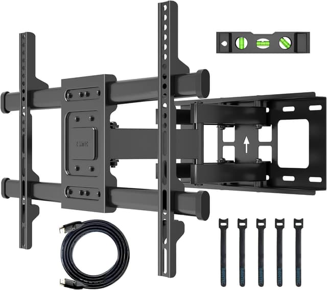 BONTEC TV Wandhalterung für 32-84 Zoll Bildschirme bis zu 60kg, Wandhalterung Fernseher Schwenkbar Neigbar Universal TV Halterung für Flach & Curved Fernseher & Monitor, Max VESA 600x400mm