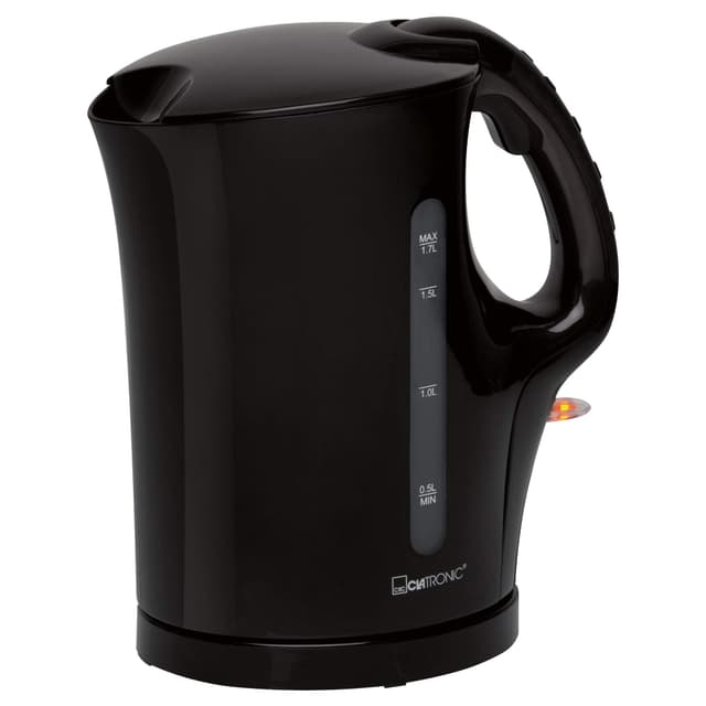 Clatronic® Wasserkocher | Kettle | Wasserkocher 1,7 L mit automatischer & manueller Abschaltung | herausnehmbarer Kalkfilter | max. 2200Watt | Wasserkocher | WK 3819 schwarz Schwarz *Modell 2024*