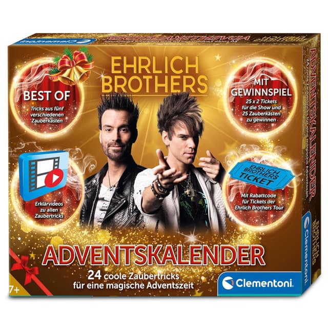 Ehrlich Brothers Adventskalender 2025 - Weihnachtskalender der Magie mit 24 Zaubertricks für Kinder ab 7 Jahren von Clementoni 59407