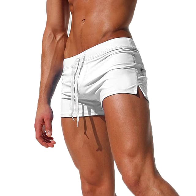 TMEOG Badeshorts für Herren Badehose Kurz Badehosen Männer Eng Schwimmhose Boxer Badepants Wassersport Kurze Hose Schnelltrocknende Strandshorts mit Reissverschluss