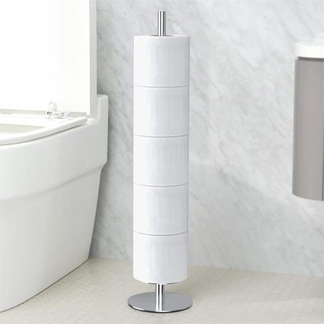 Toilettenpapierhalter Stehend & Klopapierhalter & Ersatzrollenhalter, Klopapier Aufbewahrung, Aus Edelstahl Rostfrei Freistehend Matt FüR Bad, Mit Trennplatte FüR Wasserschutz Silber