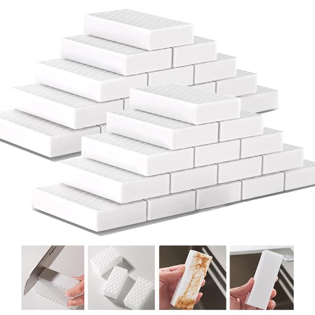 Schmutzradierer Schwamm, 20 Stück 2-Fach Verdichtete Radierschwamm Putzschwamm Zauberschwamm Melamin Schwamm Magic Sponge, Wunderschwamm Weiß Reinigungsschwamm für Haushalt, Küche, Schuhschwamm
