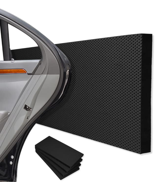 Jissta 4 Garagen Wandschutz 40 x 20 x 2 cm, Selbstklebender Kantenschutz Schaumstoff, Dart Garagen-Wandschutz Wandpolsterung, Türkantenschutz für Autotüren, Garagen und Carport (Schwarz)