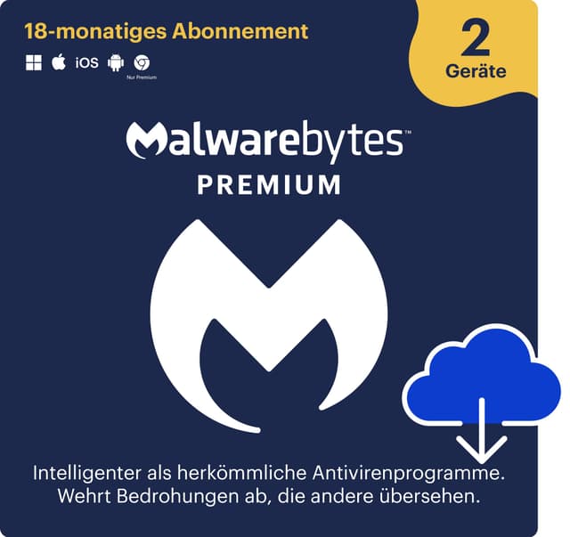 Malwarebytes | Windows/Mac/iOS/Android/Chrome | Premium | 2 Gerät | 18 Monate | Aktivierungscode per Email 2 Gerate Premium 18 Monate