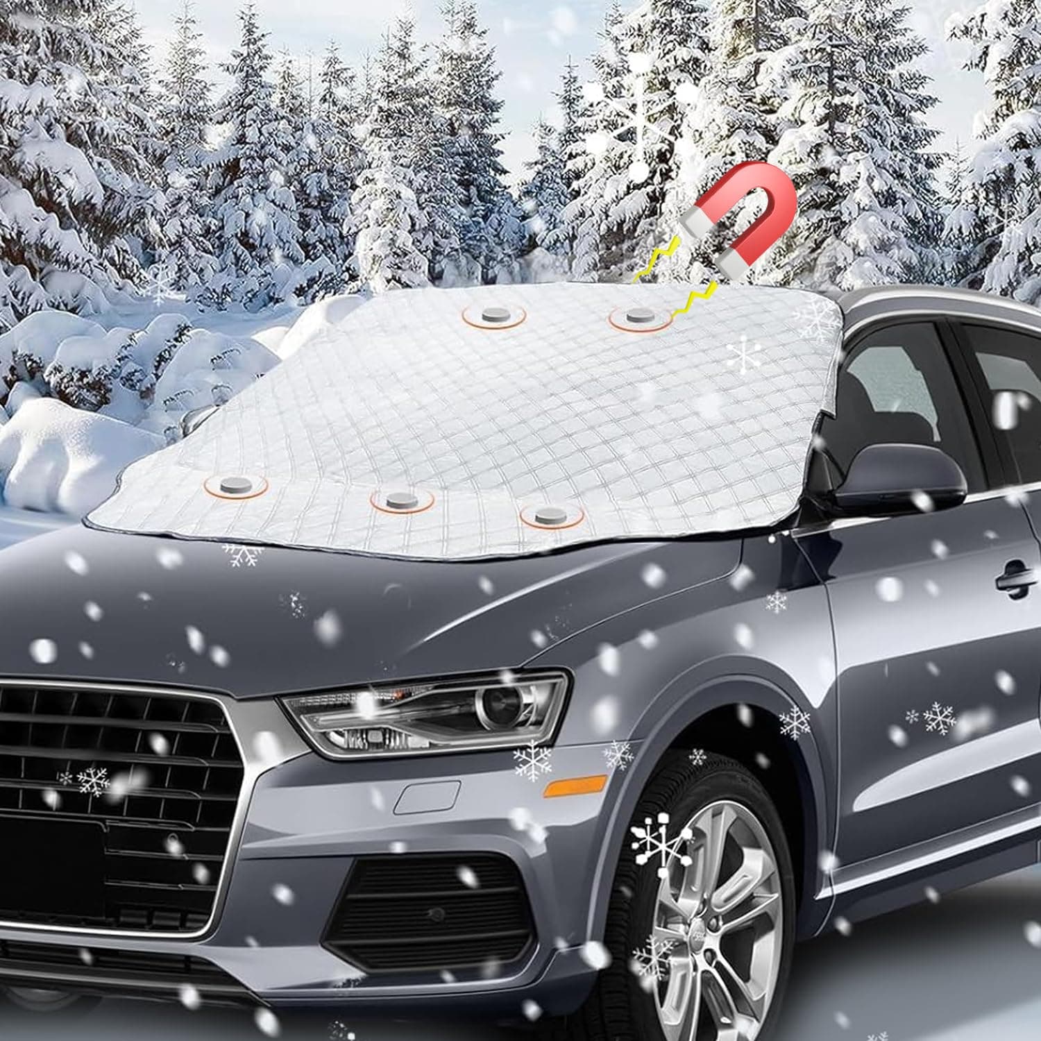 Akapola Frontscheibenabdeckung,Scheibenabdeckung Auto Winter,Ultra-Dick Autoabdeckung Winter Windschutzscheiben,Autoscheibenabdeckung,Windschutzscheibenabdeckung,Auto winterabdeckung Auto Abdeckung-L WF-XUEDANG-L