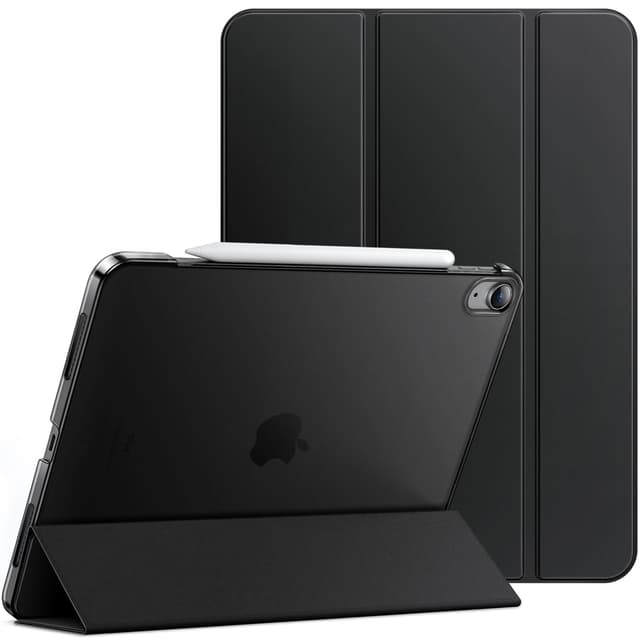 JETech Hülle für iPad Air 13 Zoll M3/M2 (2025/2024), Dünn Standfuß Hart Rückenschale Smart Abdeckung mit Auto Wachen/Schlafen (Schwarz)