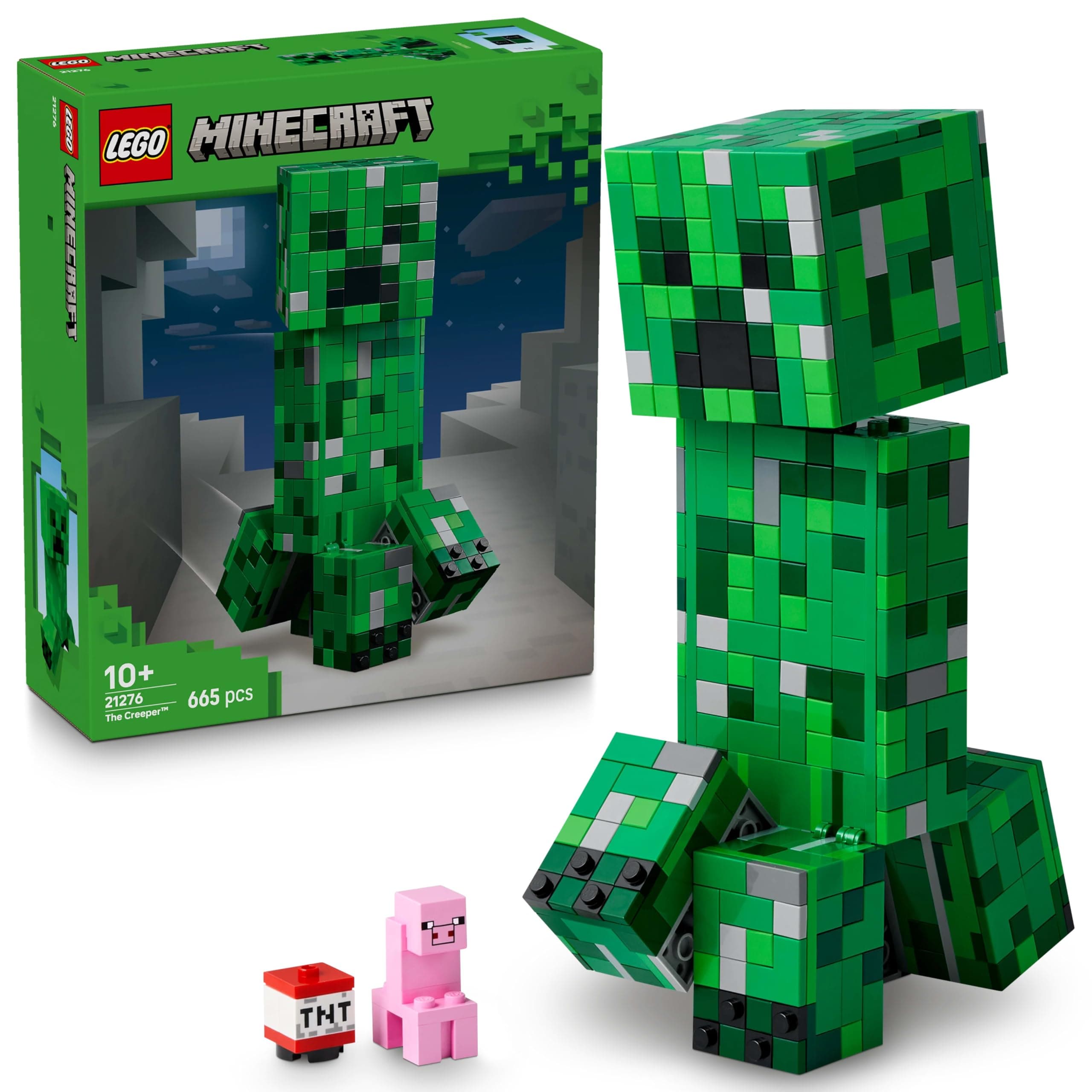 LEGO Minecraft Der Creeper - Gamer Spielzeug -Bewegliche Actionfigur - Interaktives Spielset mit TNT-Element - Kinder DIY Deko - Gaming Geschenk für Jungen, Mädchen & Teenager ab 10 Jahren - 21276