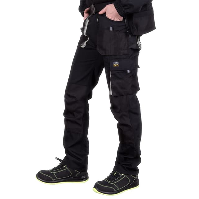 REIS Men's FORECO-T_BJS Work Utility Pants, Schwarz-Hellgrau, 52 Schwarz-hellgrau 52