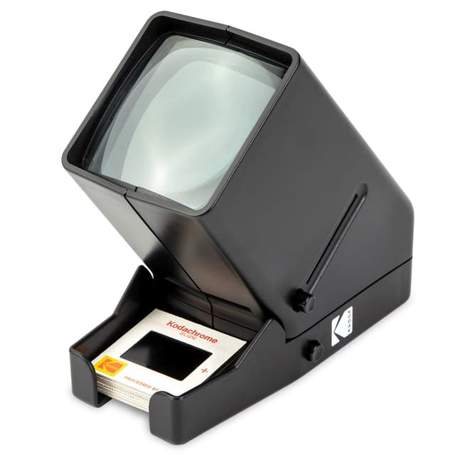 KODAK 35-mm-Diaprojektor und Filmbetrachtungsgerät – Batteriebetrieb, 3-fache Vergrößerung, LED-beleuchtete Anzeige – für 35-mm-Dias und Filmnegative Schwarz