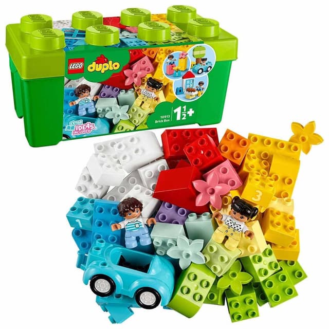 LEGO DUPLO Steinebox - Montessori Spielzeug für Jungen und Mädchen ab 1 Jahr - Lernspielzeug mit bunten Zahlensteinen, einem Auto, 2 Minifiguren und Aufbewahrung - Geschenk für Kleinkinder 10913 Spielzeug Single