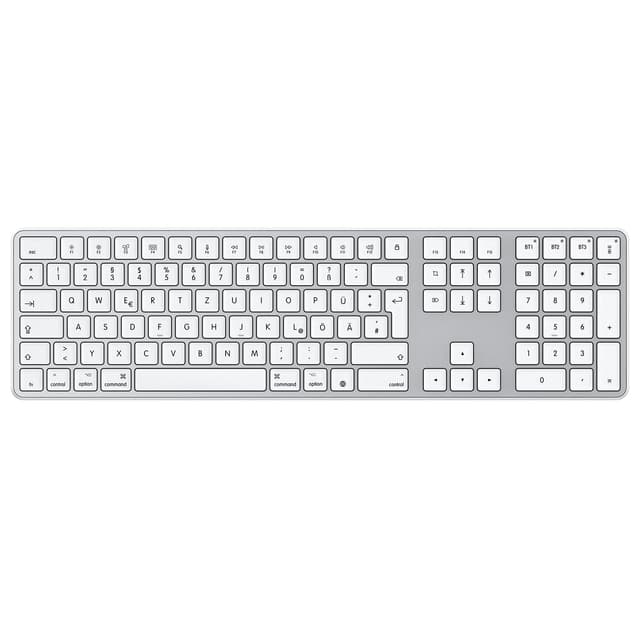 OMOTON Bluetooth-Tastatur Kabellose Tastatur und für Apple MacBook Pro/Air, iMac, iMac Pro, Mac mini/Pro, wiederaufladbare mit 3 Bluetooth Kanälen, QWERTZ DE-Layout Silberweiß