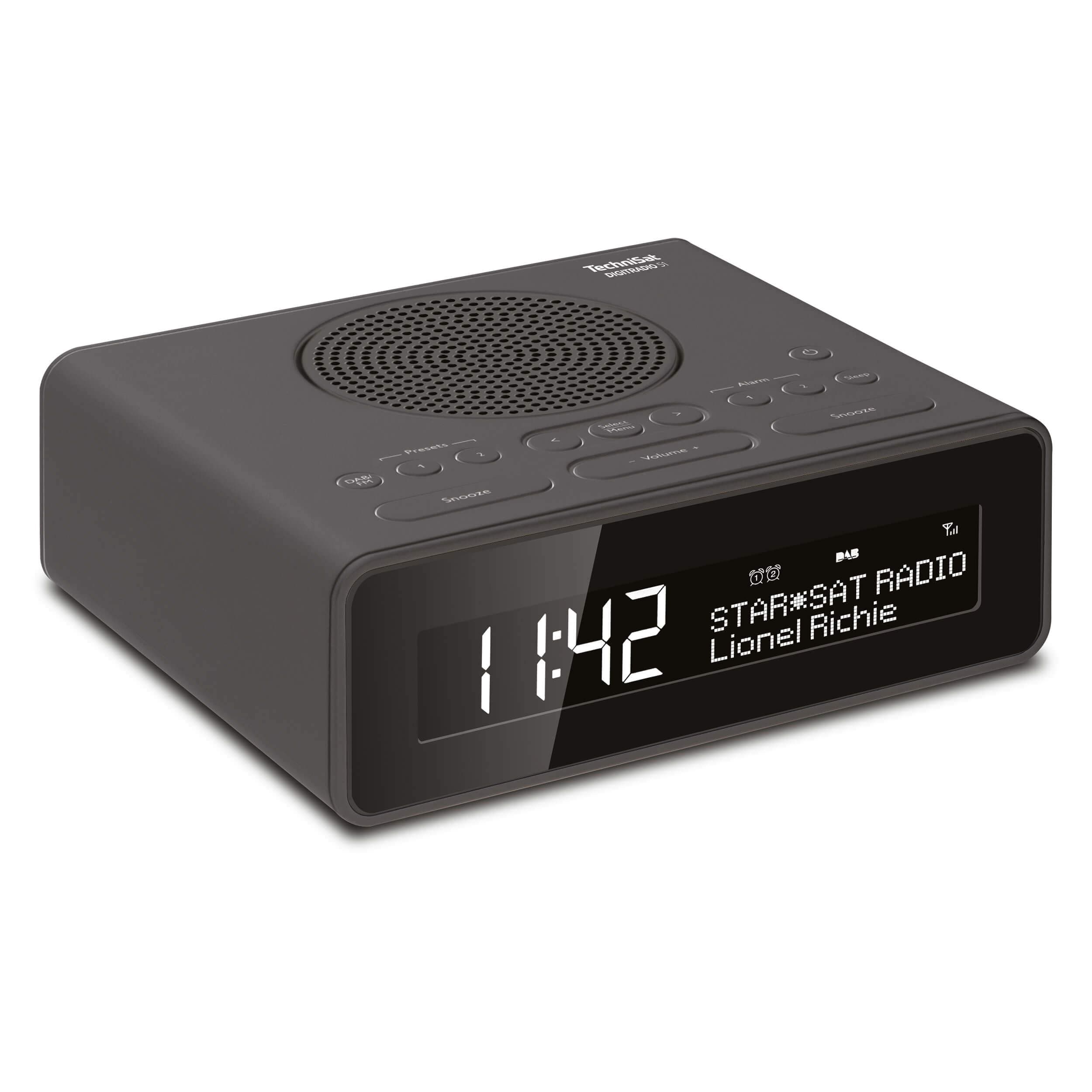 TechniSat DIGITRADIO 51 DAB+ Radiowecker (DAB, UKW, Uhrenradio, Wecker mit zwei einstellbaren Weckzeiten, Snooze-Funktion, Sleeptimer, dimmbares Display, Kopfhöreranschluss) schwarz DR 51 Schwarz