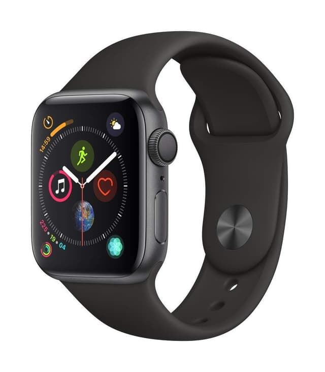 Apple Watch Series 4 40mm (GPS) - Aluminiumgehäuse Space Grau Schwarz Sportarmband (Generalüberholt)